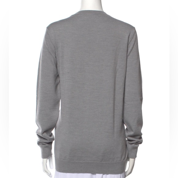 WARDROBE.NYC Gray Crew Neck Long Sleeve Sweater Medium M $395 Wool - Picture 12 of 13